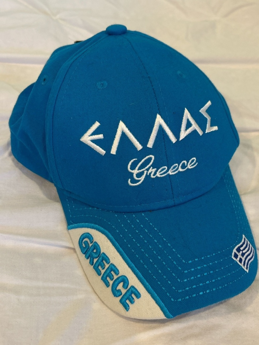 Greek Blue & White Cap